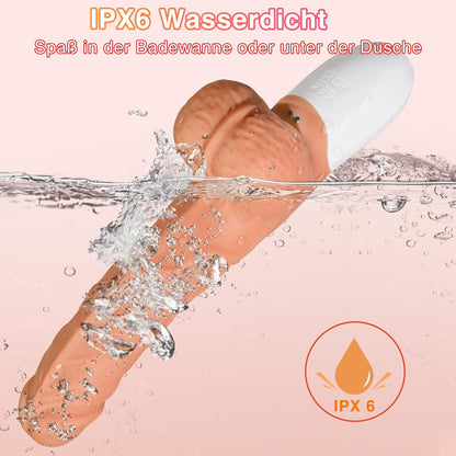Sexmaschine Realistischer Dildo Vibrator mit 10 Vibrationmodi Teleskopmodi & Stoßfunktion