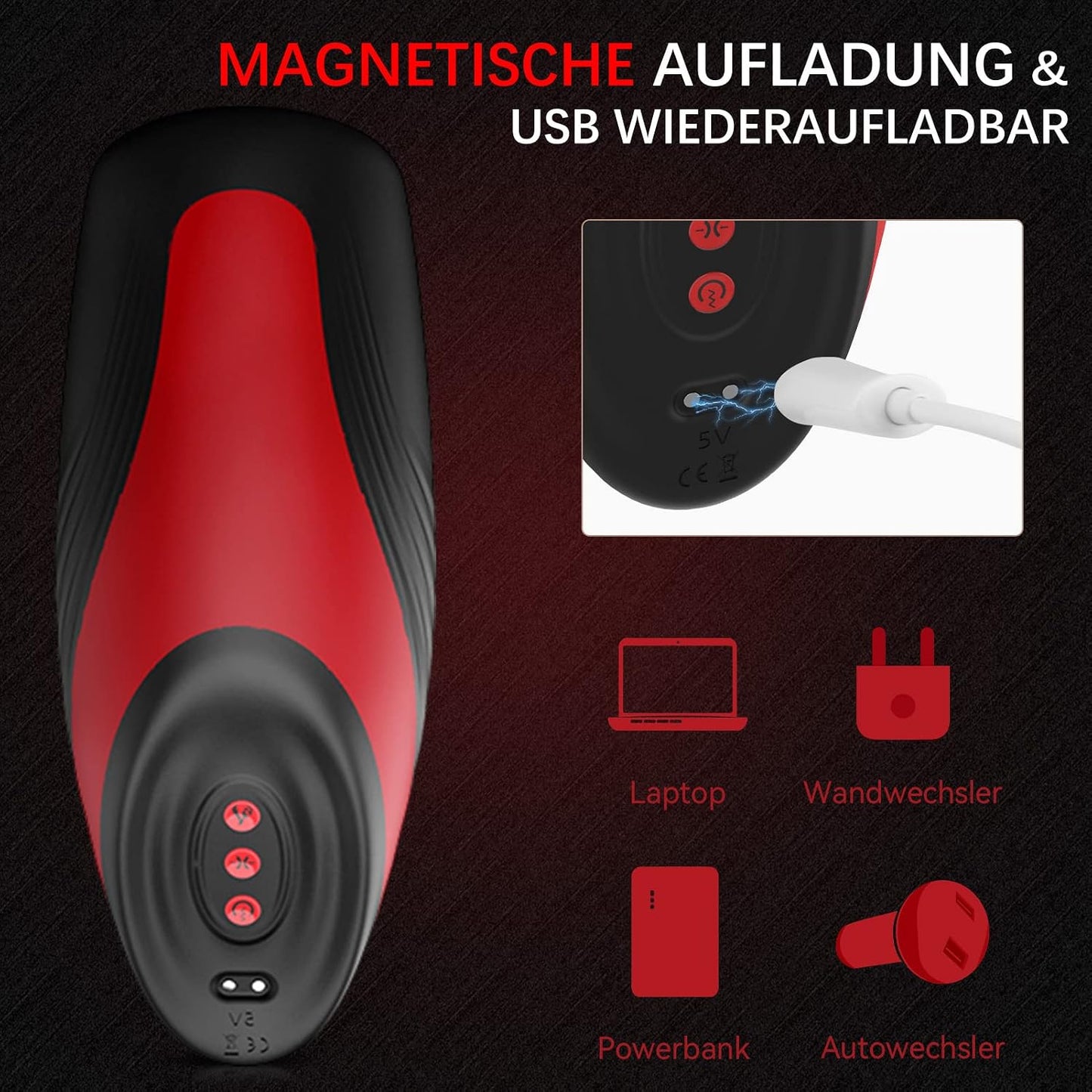 Elektrischer Penis Trainer Vibrator Stroker mit Heizungfunktion & 6 Saugmodi & 9 Vibrationsmodi