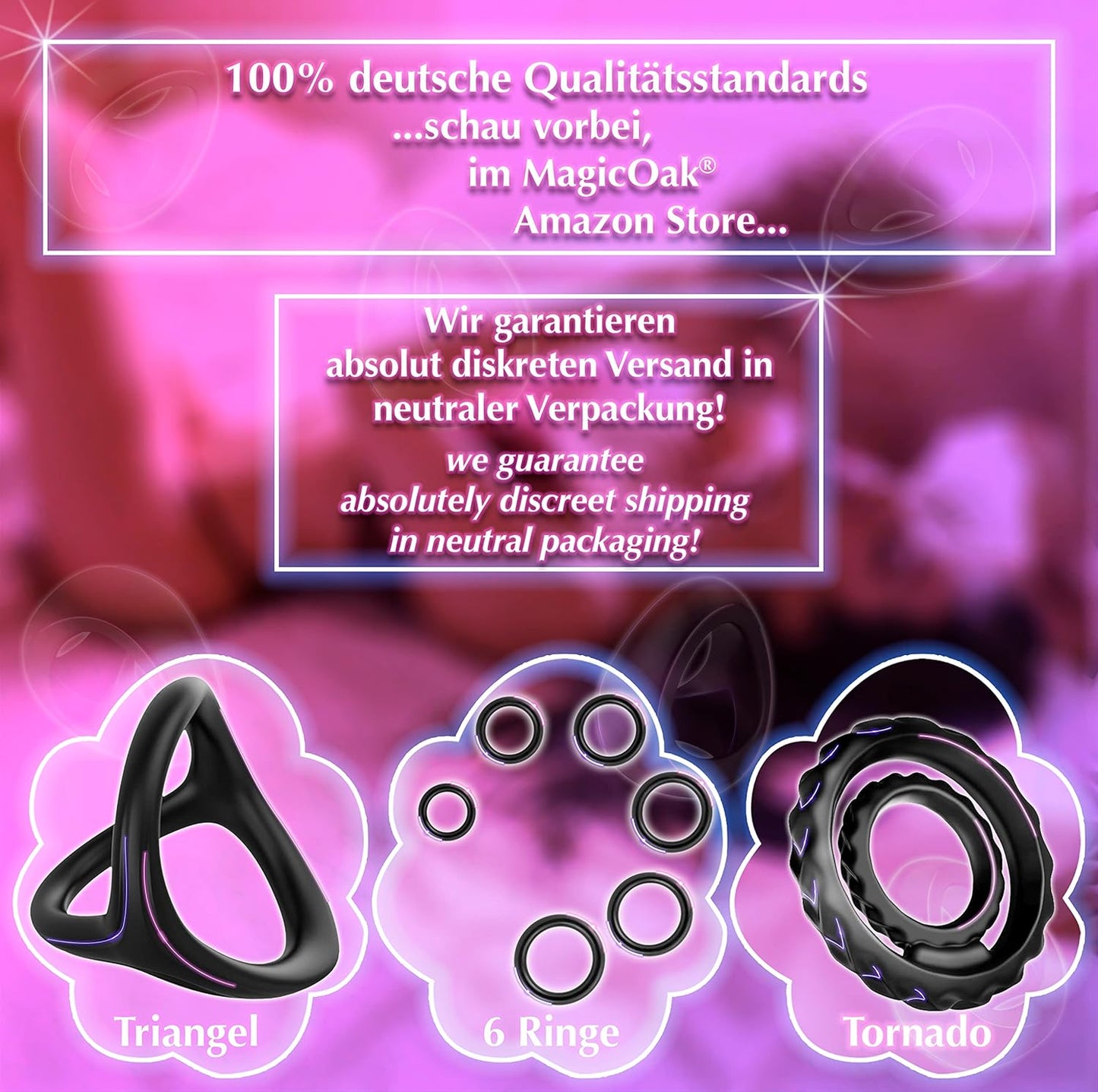 Dual penis ring 2-in-1 cock testicle ring erection aid for men 