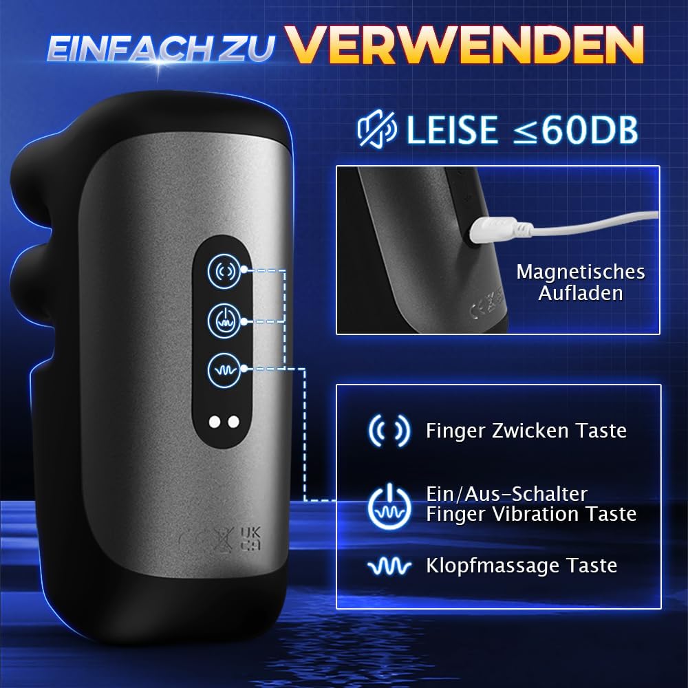 3 IN 1 Elektrische Penis Trainer Eichelvibrator Masturbieren mit 10 Vibrationen