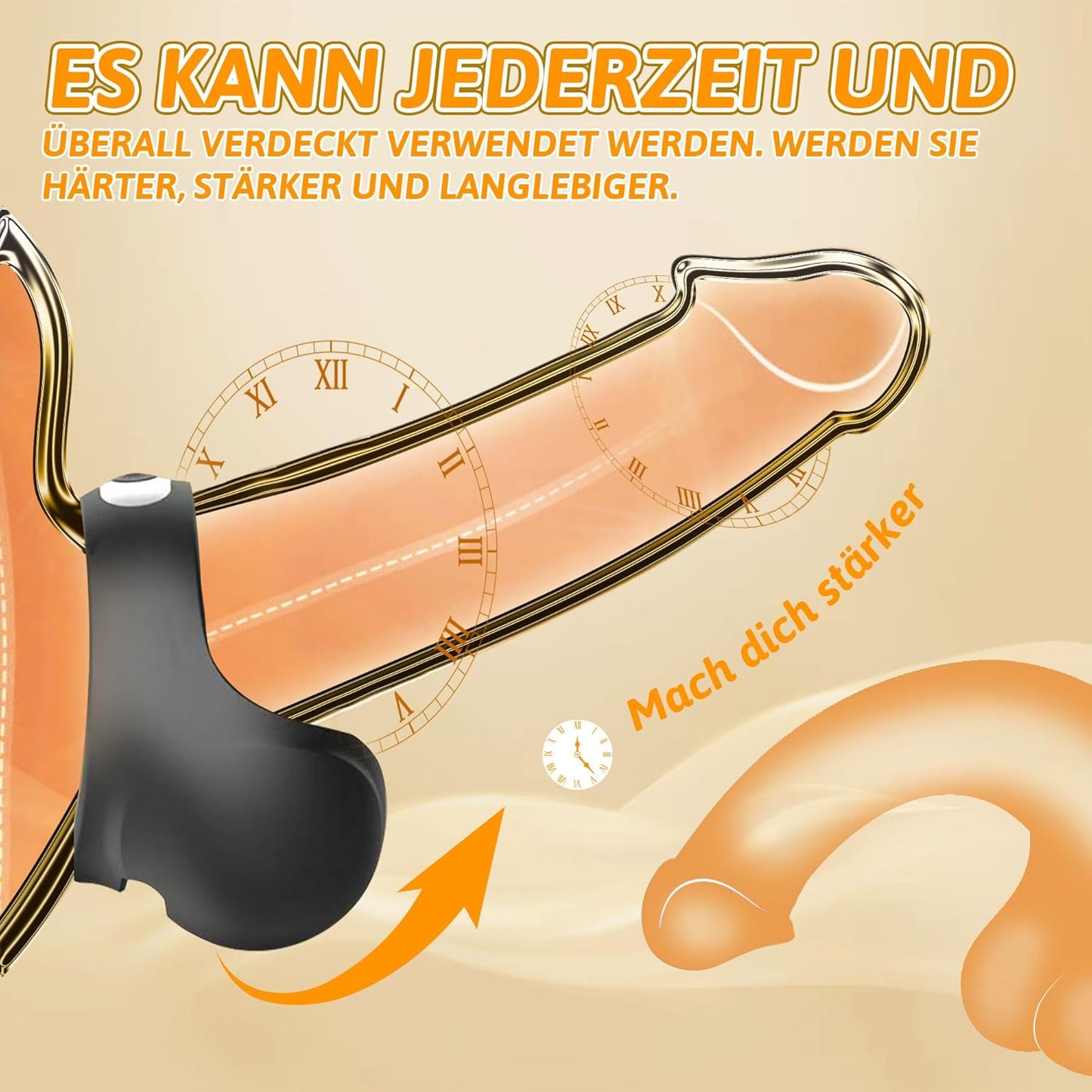 2 IN 1 Extrem Vibrierender Penisring Massagegerät mit 10 Vibrationsmodi