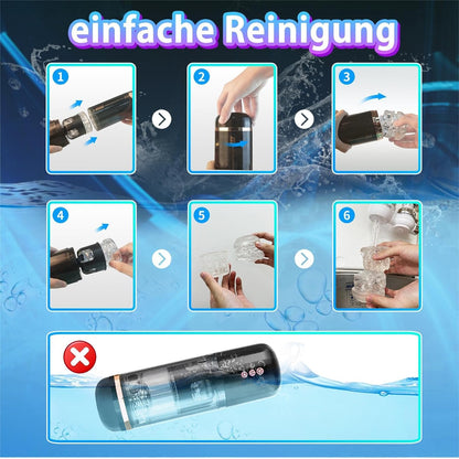 Elektrischer Masturbator Taschenmuschi Penis Masturbatoren mit 10 Vibrationsstufen 5 Saugstufe