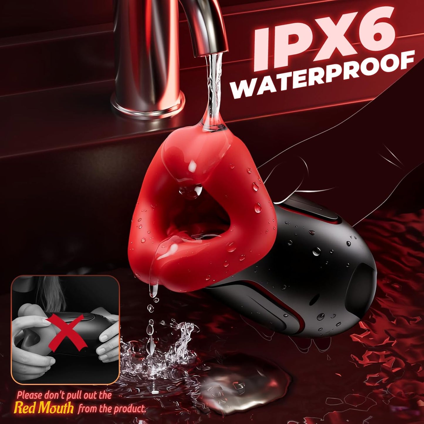 Elektrischer Masturbator Oralsex Stroker Blowjob Taschenmuschi mit 9 Vibrationsmodi