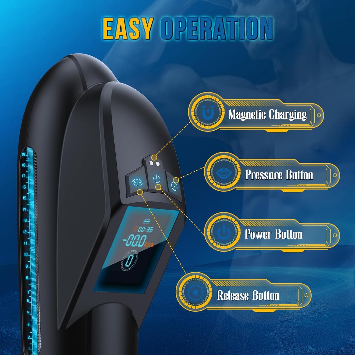 Automatische Penispumpe Masturbator Sex Machine mit 9 Saugschichten & 9 Trainingsmodi