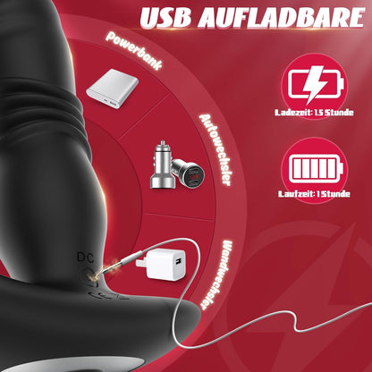 Prostata Stimulator Analvibratoren Penisring mit 12 Vibrations und 3 Teleskop Modi