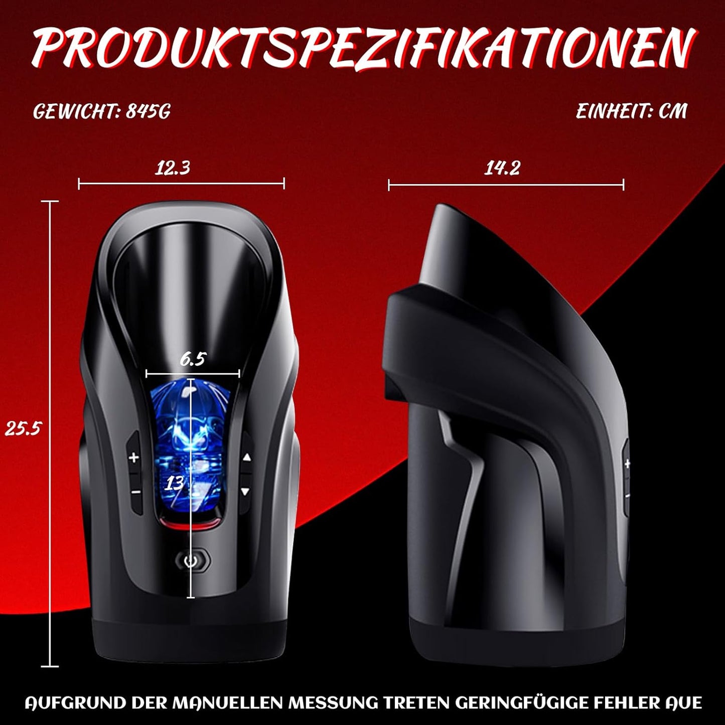 Cannon King Mini Elektrischer Masturbator Cup mit 10 Stoßmodi mit 10 Geschwindigkeitsstufen