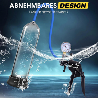 Manuelle Penis Vakuumpumpe Masturbatoren mit Vergrößerungsspiegel & Pistolengriff