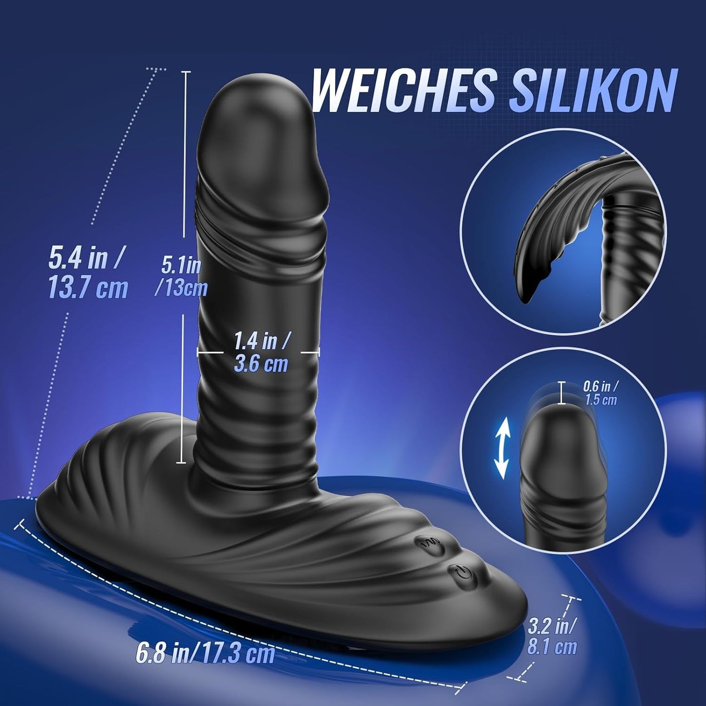 AI Sync Anal Plug Dildo & Grinder-Vibrator mit 9 Vibrations & 3 Stoßmodi