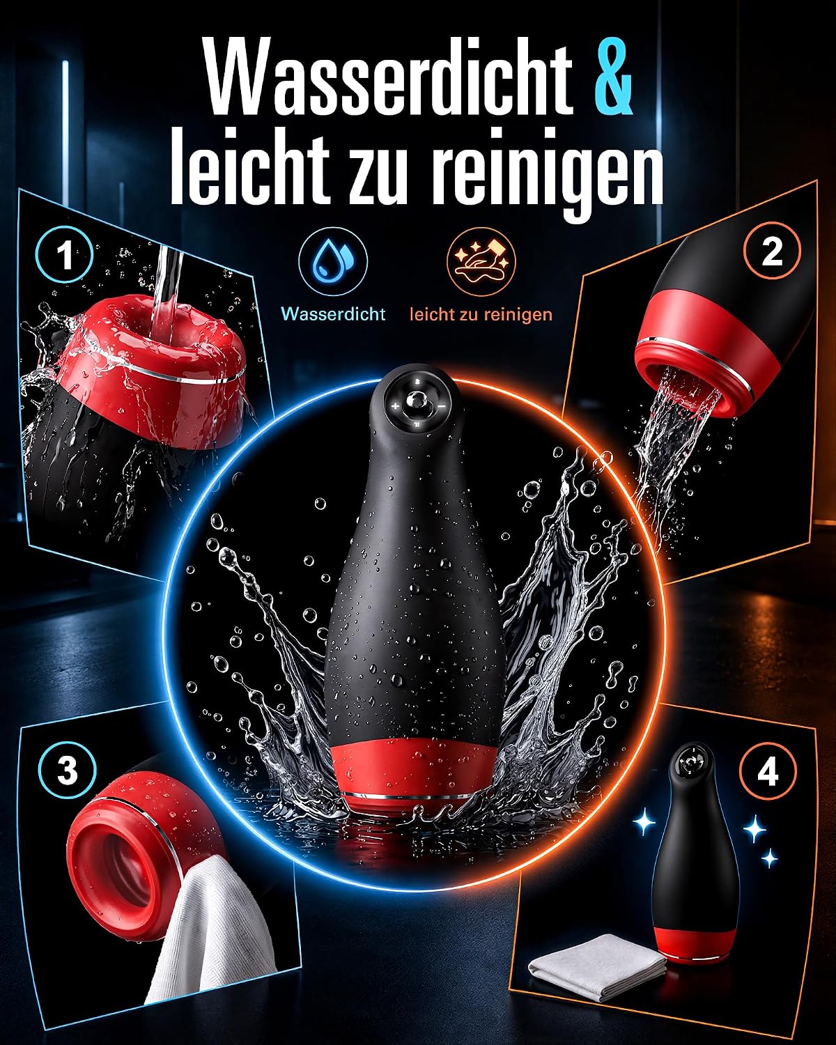 Elektrische Masturbator Penis Trainer Stroker Blowjob mit 5 Stoßmodi & 7 Vibrationen & Heizfunktion
