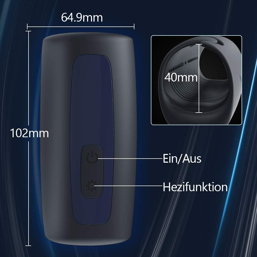 Elektrische Penis Trainer Vibrator Masturbator  mit 10 Vibrationsmodi & 40 ℃ Heizung