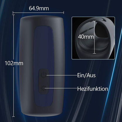 Elektrische Penis Trainer Vibrator Masturbator  mit 10 Vibrationsmodi & 40 ℃ Heizung