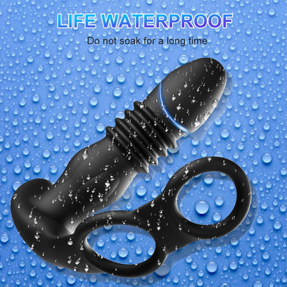 Analvibratoren Butt Plug Prostata Massager Penisring mit 10 Vibrationsmodi