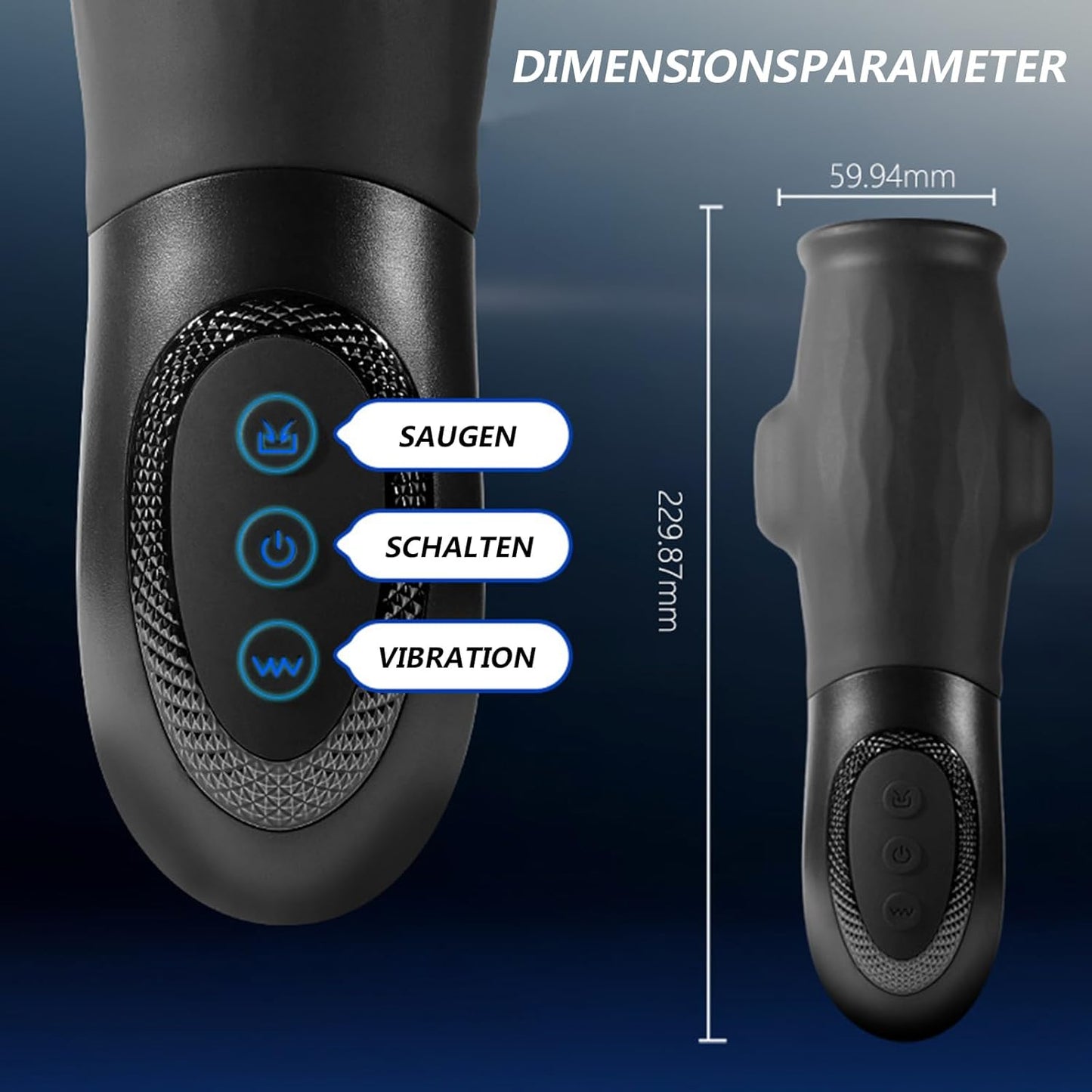 Elektrischer Masturbatorschale Blowjob Sex Machine mit 9 Vibrations & Saugfunktion