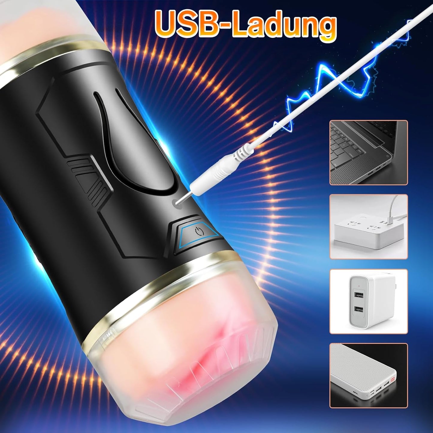 3D Taschenmuschi Elektrischer Masturbatoren Penistrainer Stroker mit 10 Vibrationsmodi