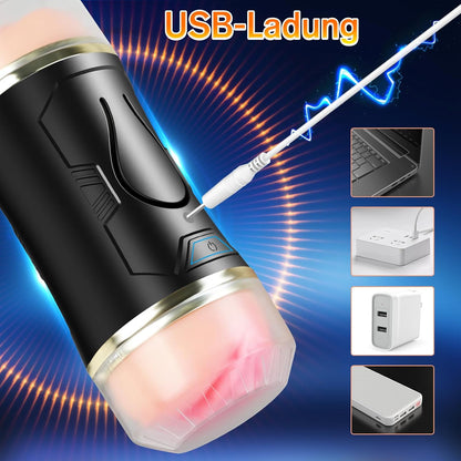 3D Taschenmuschi Elektrischer Masturbatoren Penistrainer Stroker mit 10 Vibrationsmodi