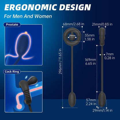 3 IN 1 Penisring Prostatamassagegerät Analvibrator Stimulator mit 10 Vibrationsmodi