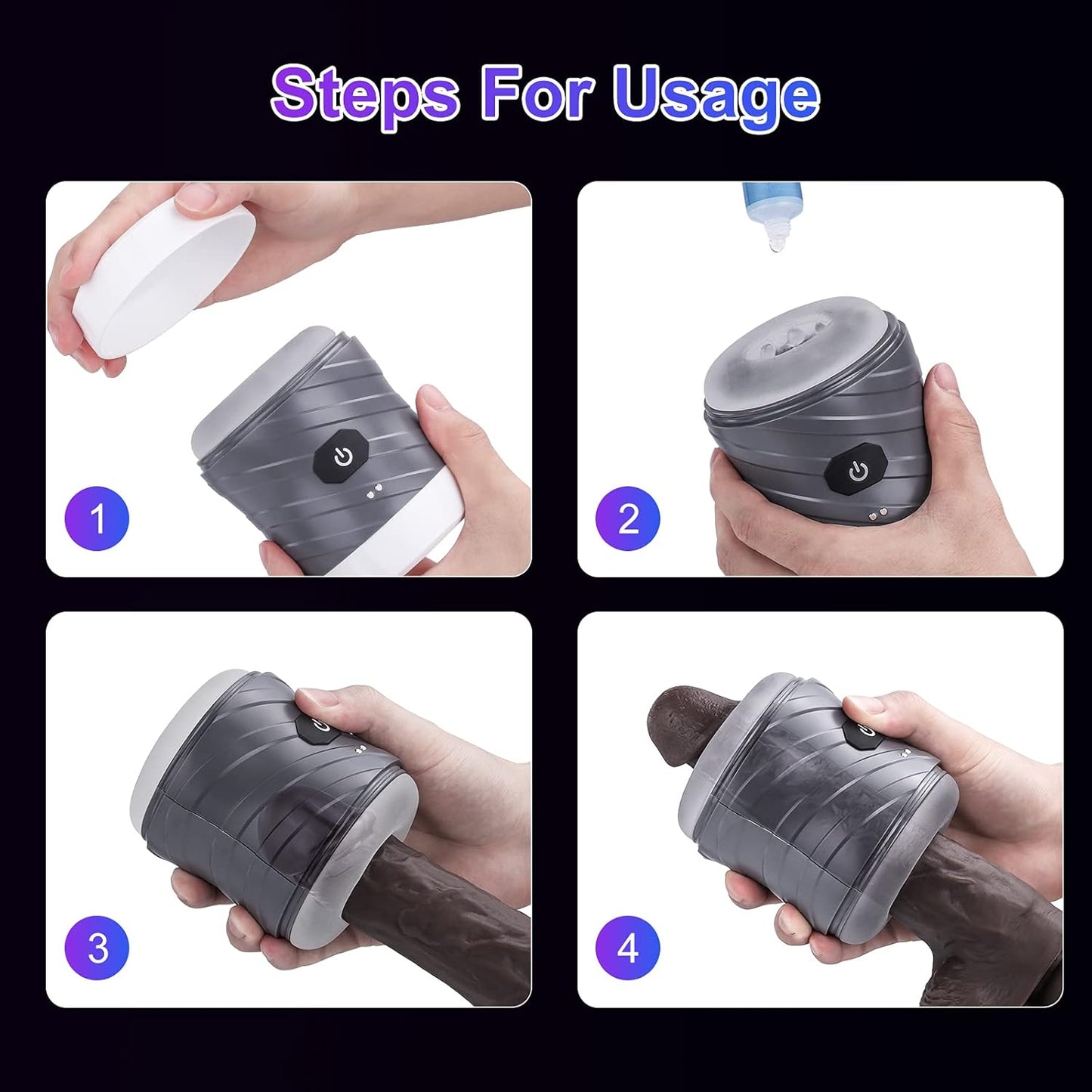 Doppelendiger Penistrainer Vibrator Stroker Blowjob Masturbator mit 7 Vibrationsmodi