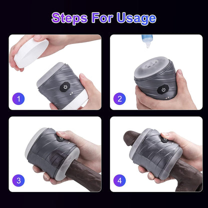 Doppelendiger Penistrainer Vibrator Stroker Blowjob Masturbator mit 7 Vibrationsmodi