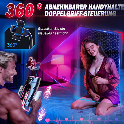 Doppelgriff  Elektrischer Masturbator Penis Vibrator Trainer mit 7 Teleskopfunktion