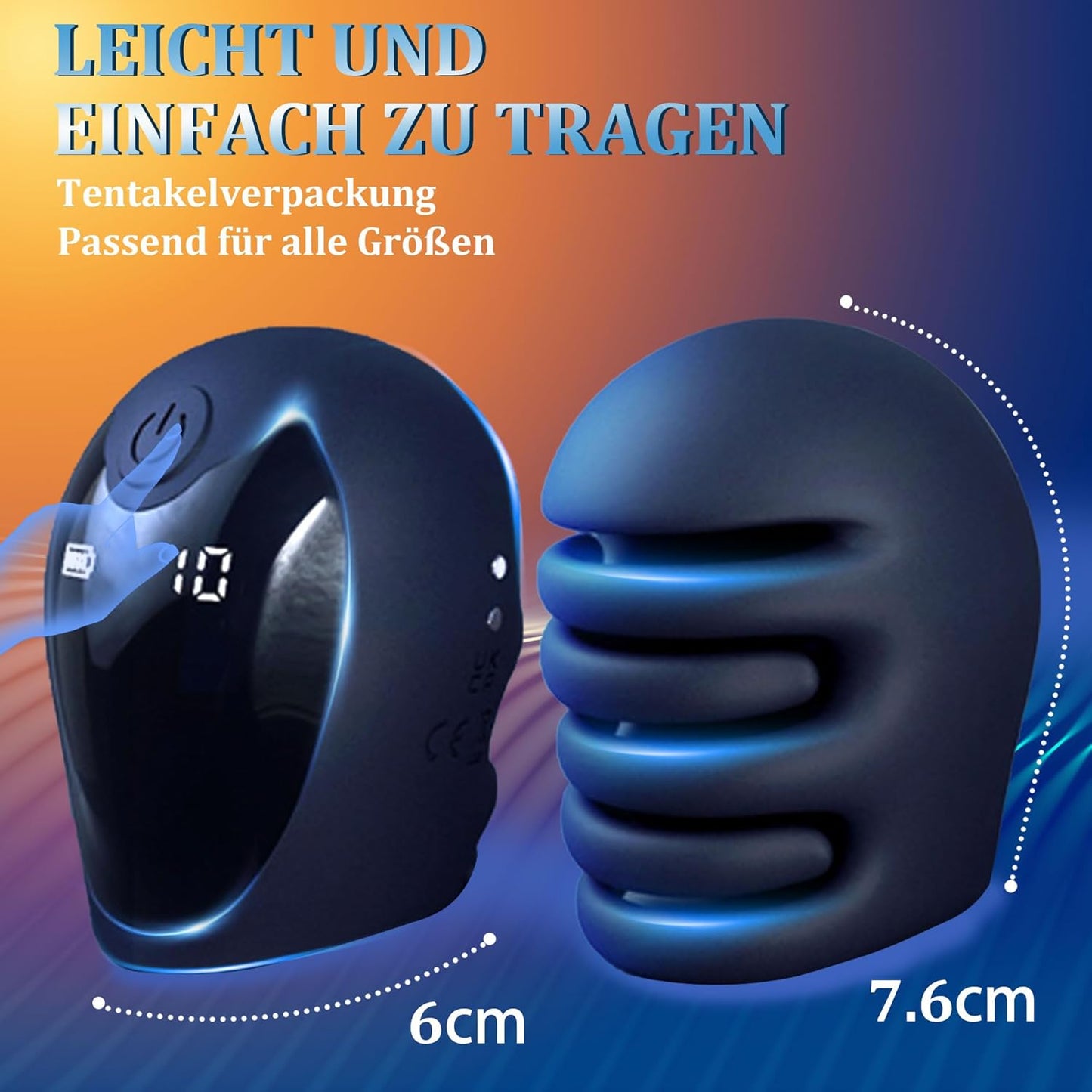 LCD Display Elektrische Penistrainer Eichel Stimulator mit 10 Vibrationsmodi