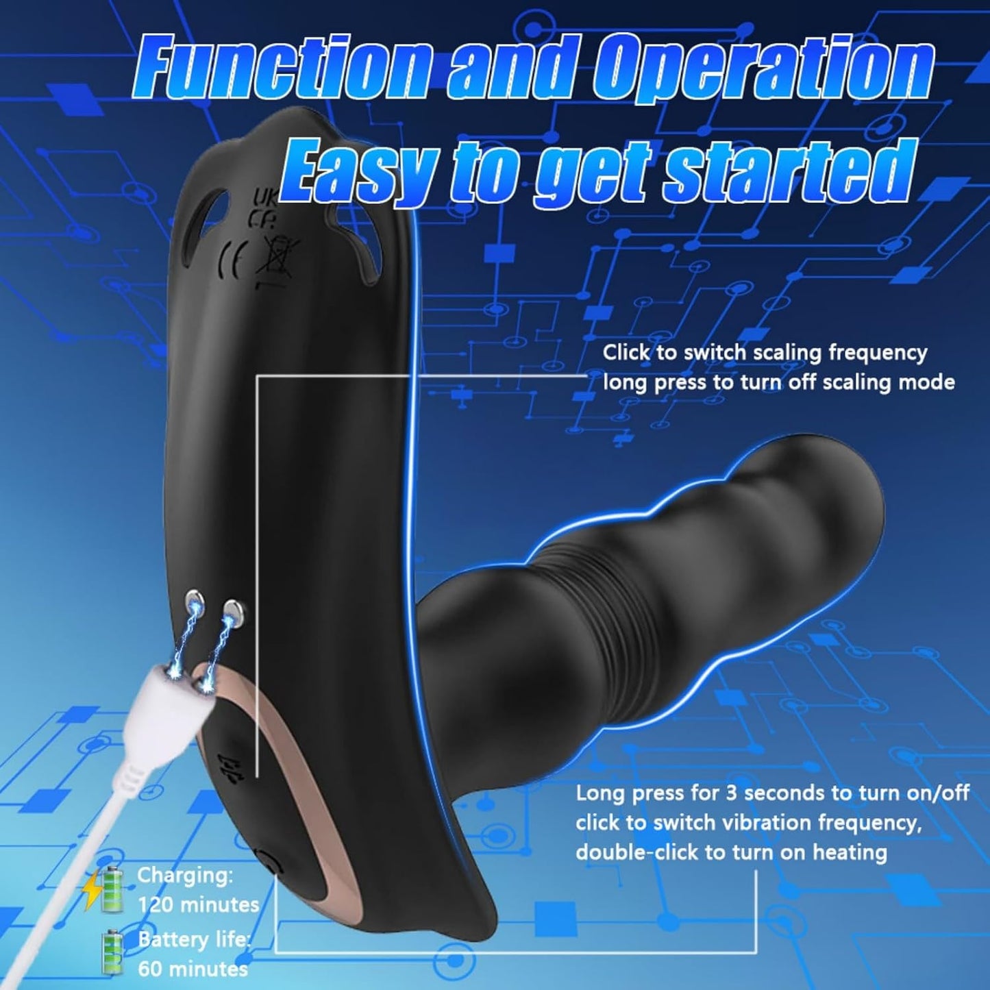 Prostata Stimulation Analvibratoren Dildo Vibratorensets mit  9 Stoßfunktion & 9 Vibrationmodi