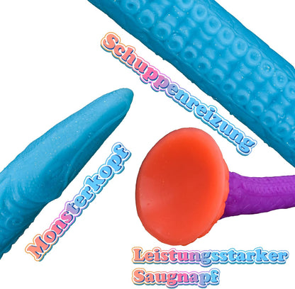 Leuchtender Analplug Super langer Tentakel Drachen Dildo Analdildo 45cm