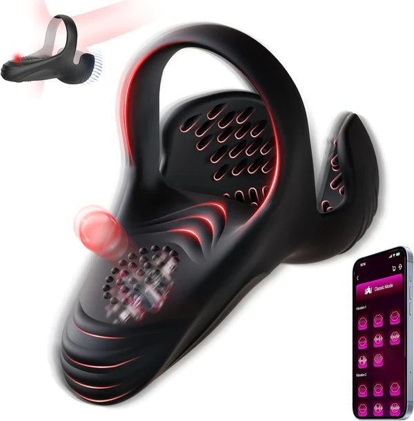 Cock ring vibrators with testicle vibration with 10 vibration modes 