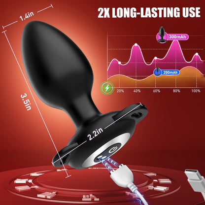 Tragbarer Prostatamassager Vibrator Analplug Stimulator mit 10 Vibrationsmodi