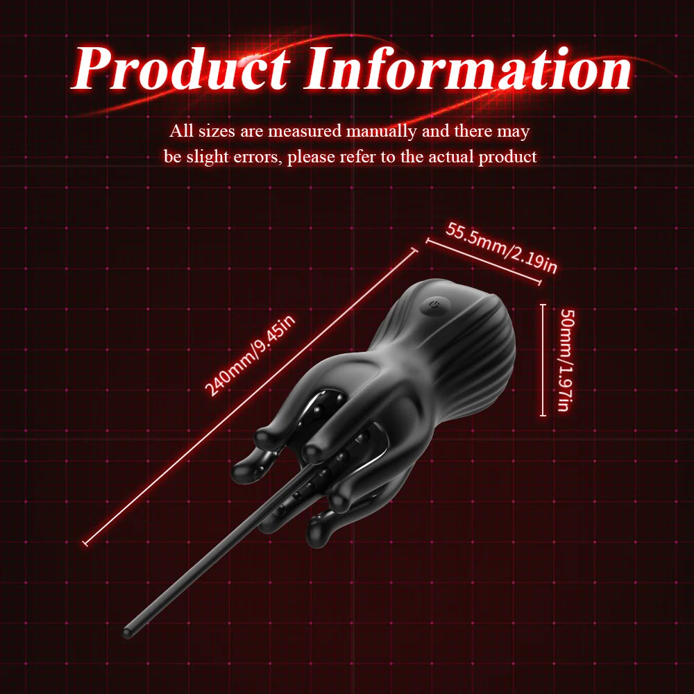 Eicheltrainer Penis Massagegerät Harnröhren Stimulator mit 10 Vibrationsmodi