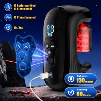 3 IN 1 Penistrainer Eichelvibrator Stroker Blowjob mit  9 Rotations und Vibrationsfunktionen