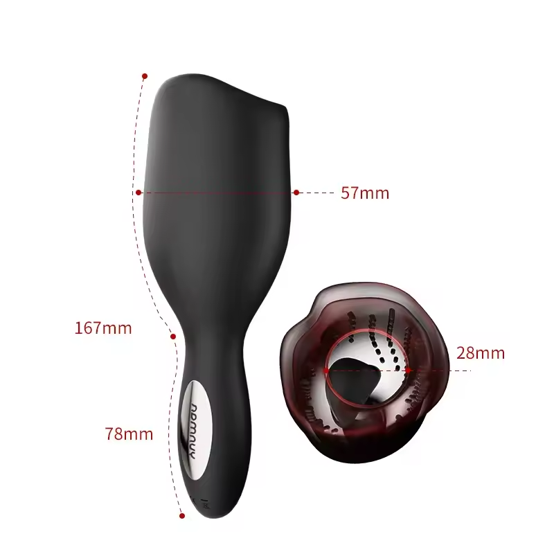 Elektrischer Penistrainer Glans Vibrator Masturbatoren mit 10 Vibrationsmodi & Lecktraining