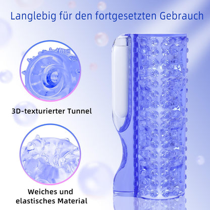 5D Innenstruktur Elektrischer Penistrainer Taschenmuschi mit 10 Vibrationsmodi