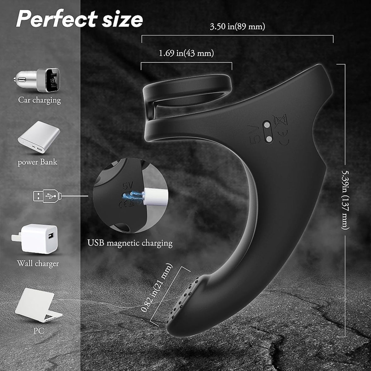 Erektionsmassagegerät Penistrainer Vibrator Cock Ring mit 9 Leistungsstarke Vibrationsmodi
