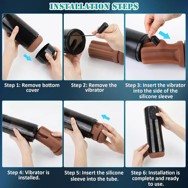 Automatischer Masturbator Taschenmuschi Penispumpe mit 9 Vibrations und Saugmodi