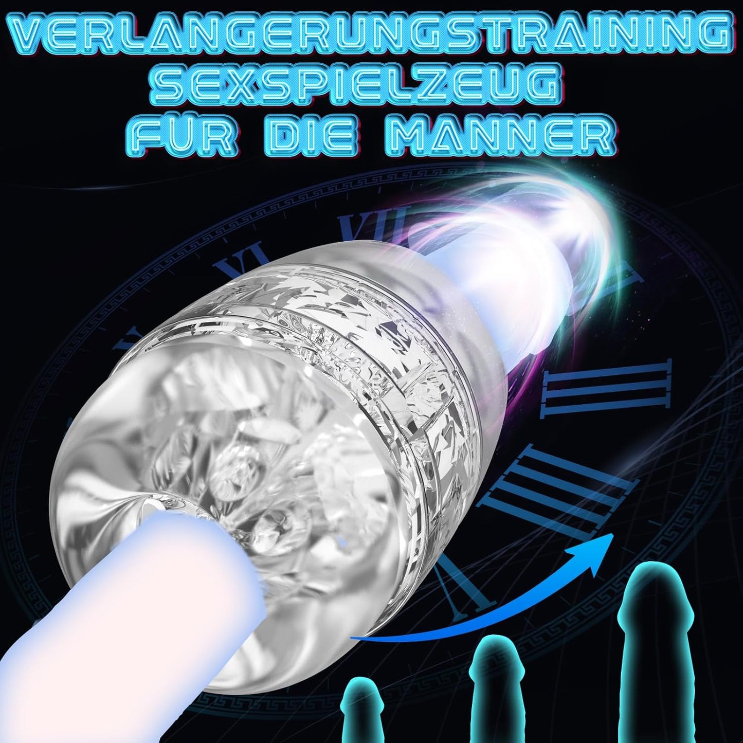 3D Realistischer Transparentes Penistrainer Stroker Blowjob Masturbatoren