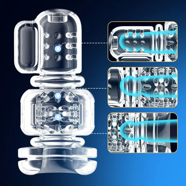 Tragbarer Automatischer Masturbator Stroker Blowjob mit 9 Stoß und 9 Vibrationsmodi