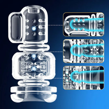 Tragbarer Automatischer Masturbator Stroker Blowjob mit 9 Stoß und 9 Vibrationsmodi