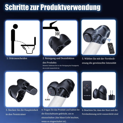 Elektrostimulation Masturbieren Penis Trainer mit 12 Elektroschocker Modi und 20 Intensität