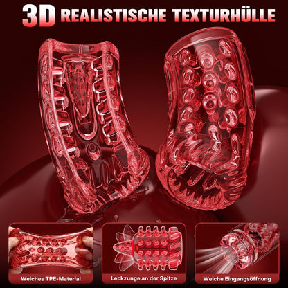 Intelligente APP‑Steuerung Masturbieren Penispumpe Stroker Blowjob mit 9 Saugen & 9 Stoßmodi