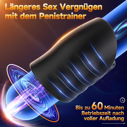 2 in 1 Electric Masturbator Penis Trainer Vibrator with 9 vibration modes 