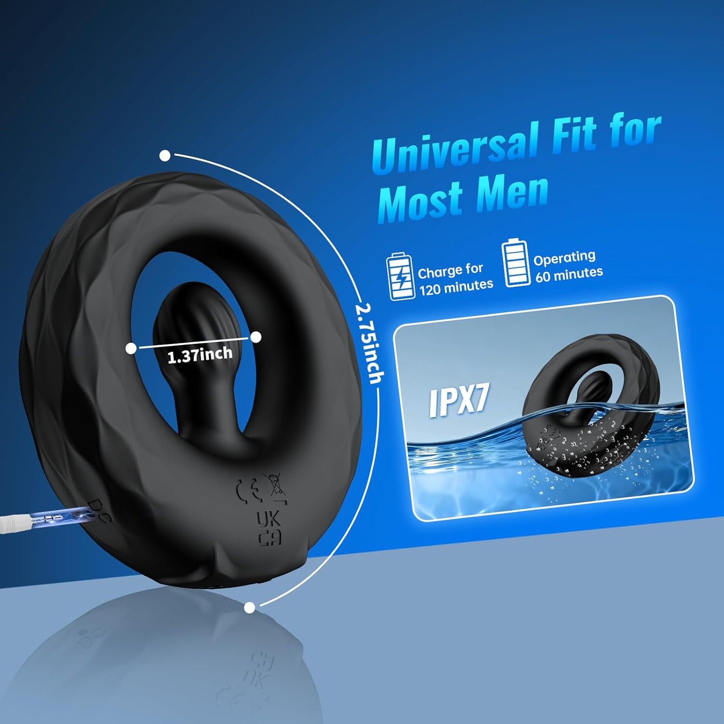 APP Pleasure Cock Ring Penis Vibrator Hodenstimulator mit 9 Vibrationsmodi