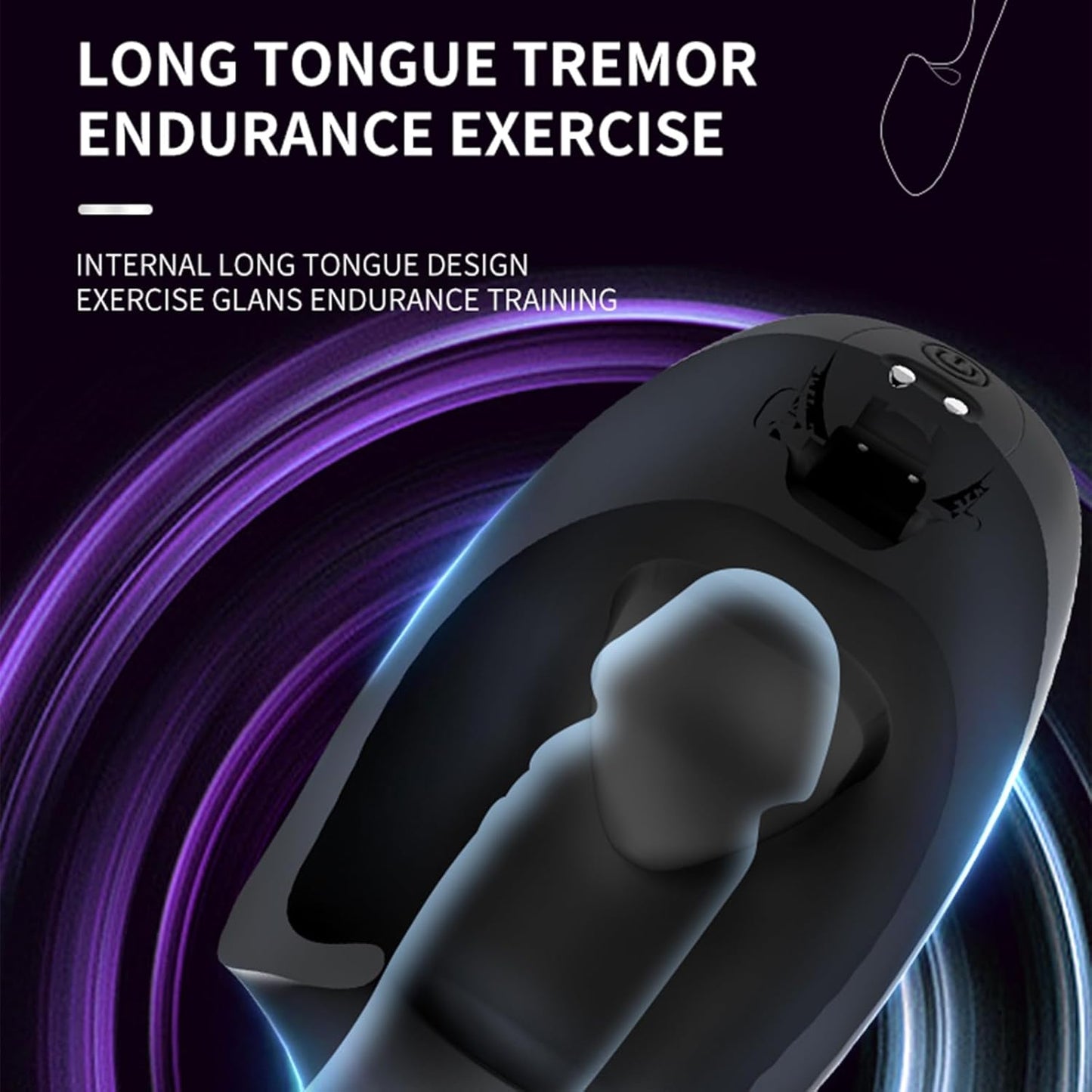 Mannelijke cup masturbator penistraining vibrator met tonglikken en 10 vibratiemodi 