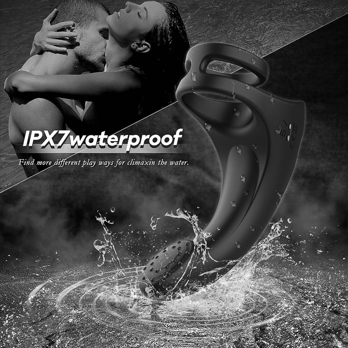 Erektionsmassagegerät Penistrainer Vibrator Cock Ring mit 9 Leistungsstarke Vibrationsmodi