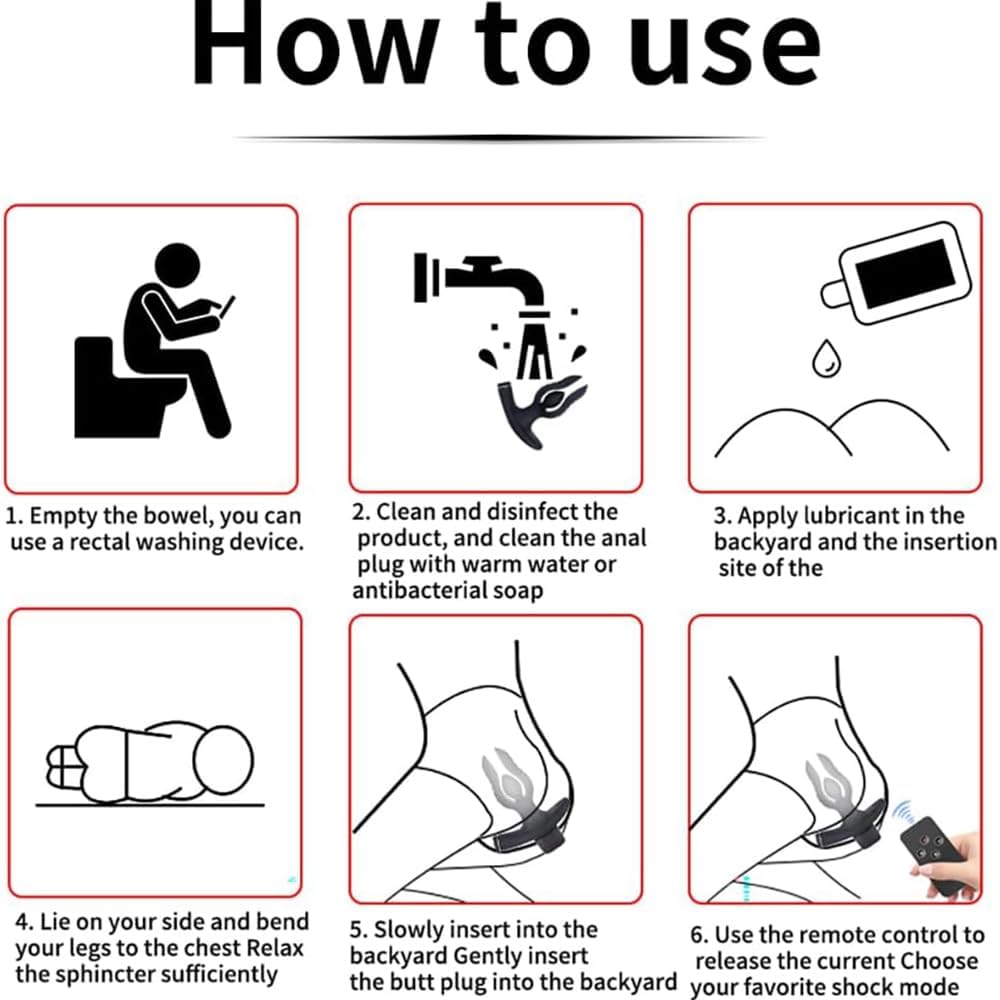 Elektro Shock Analplug Aufblasbar Elektrostimulation Analdildo Set mit 12 Modi & 19 Intensität