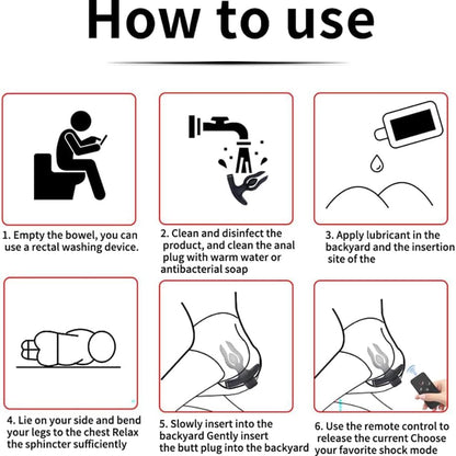 Elektro Shock Analplug Aufblasbar Elektrostimulation Analdildo Set mit 12 Modi & 19 Intensität