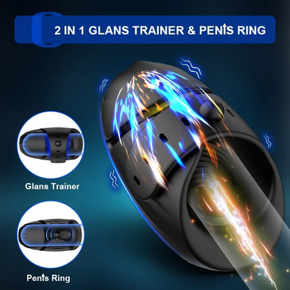 360° Umhüllung Automatische Penistrainer Eichelmassagegerät mit 10 Vibrationsmodi