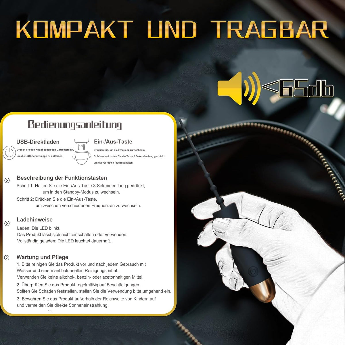 Harnröhrenvibrator Penis Plug Penis Vibrator Masturbieren mit 10 Vibrationmodi
