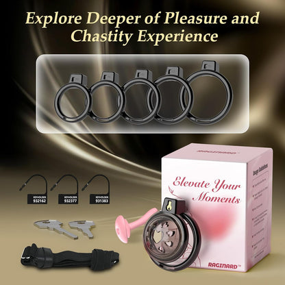 Rutschfester Keuschheitskäfig Chastity Cock Cage Devices Penistrainer mit 6 Ringgrößen