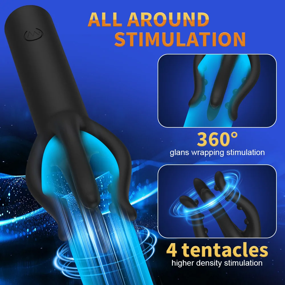 3 IN 1 Penistrainer Vibrator Massage massage mit 10 Vibrationsmodi 5 Zungenleckmodi