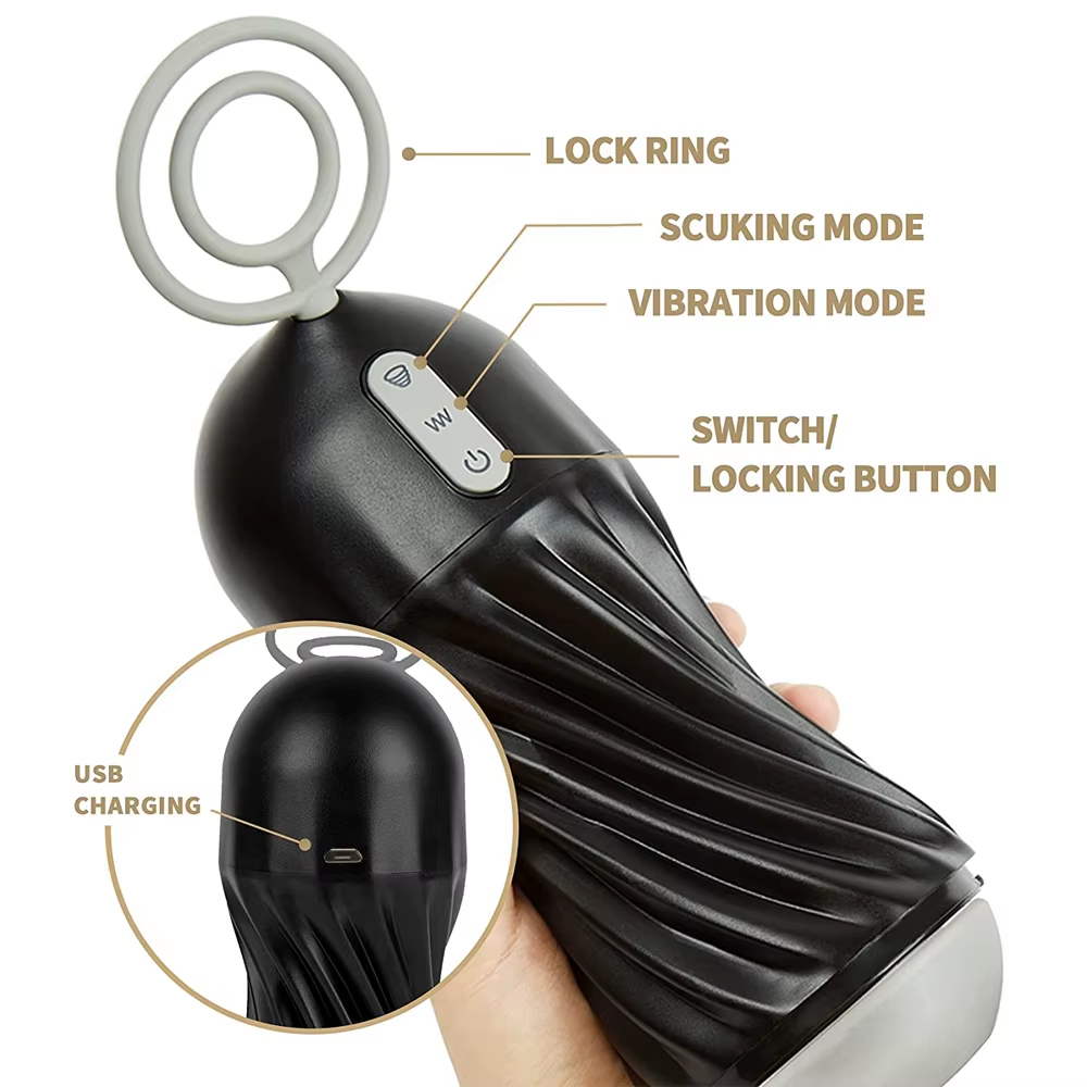 Automatischer Masturbatoren Stroker Blowjob mit 7 vibrierenden & 5 Saug & Drehmodi